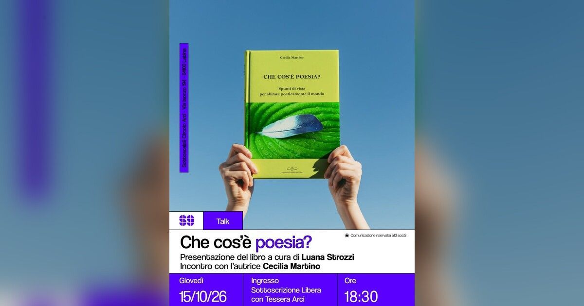Che cos’è poesia: presentazione del libro e incontro con l’autrice Cecilia Martino